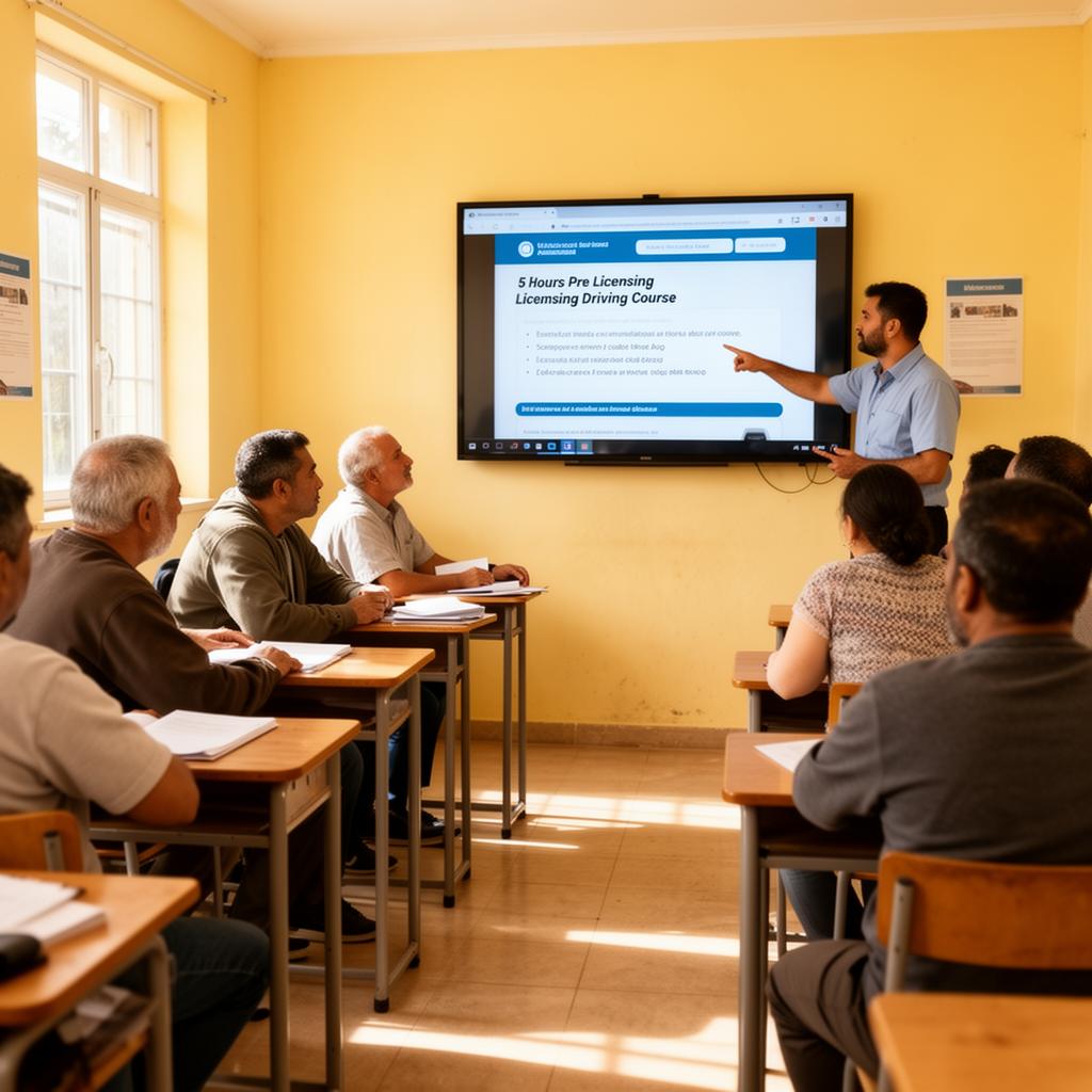 Curso de pre-licencia de 5 horas en el salón de clases